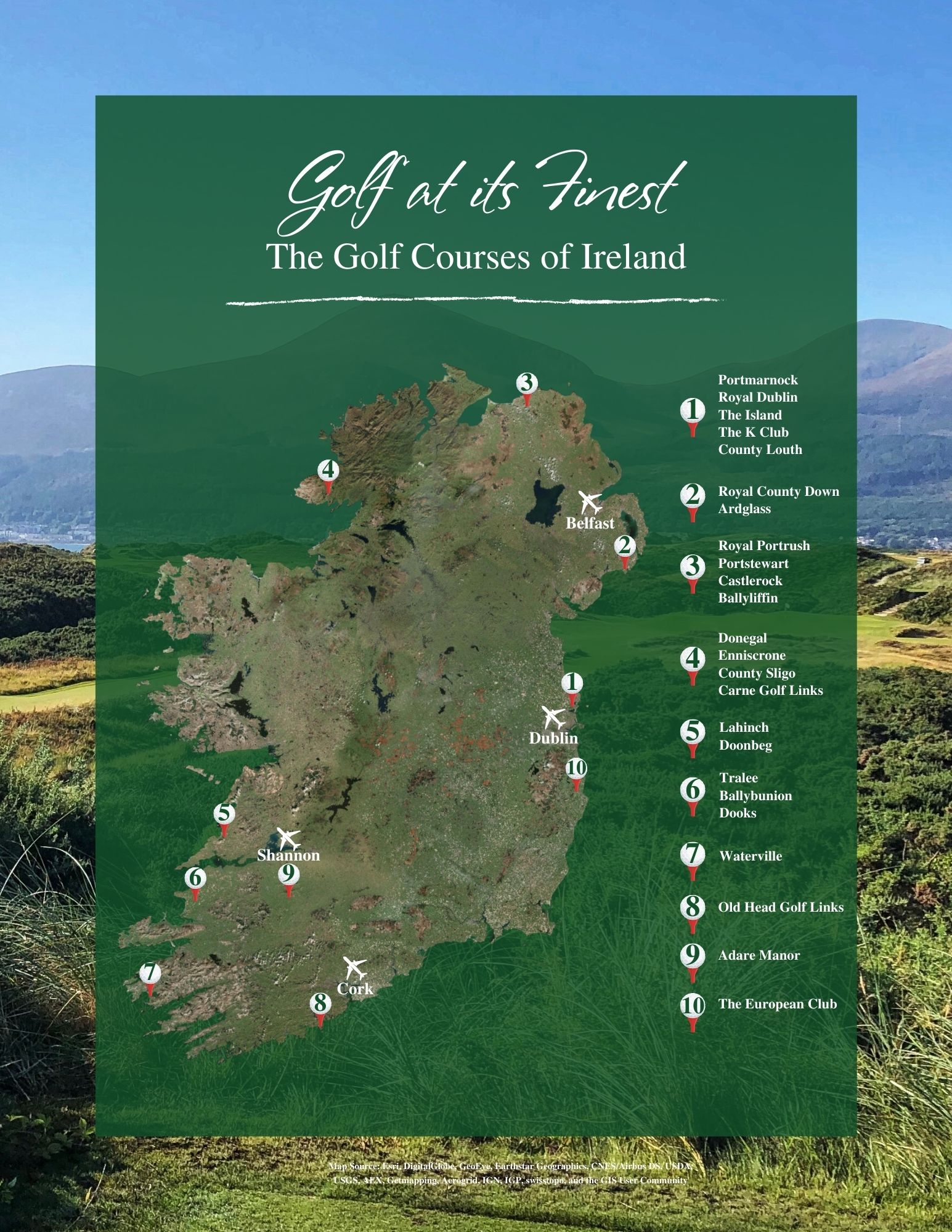 Ireland Golf Courses Map