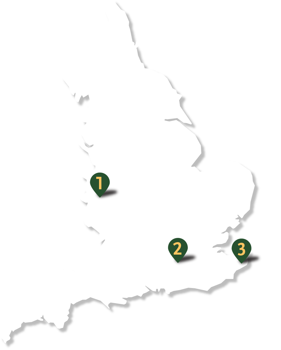 England Golf Regions Map