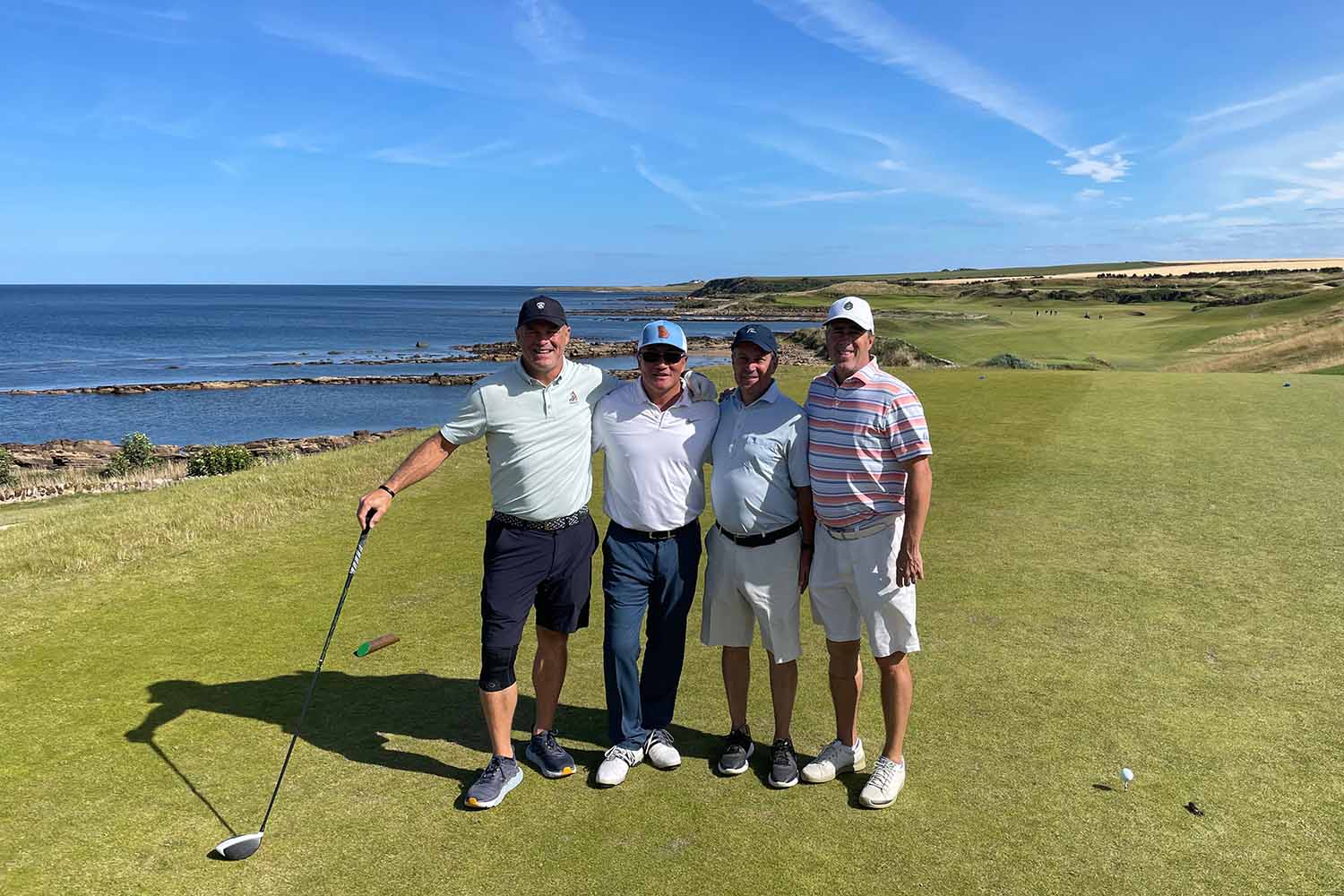 Golfers on the 12th hole at Kingsbarns Golf Links