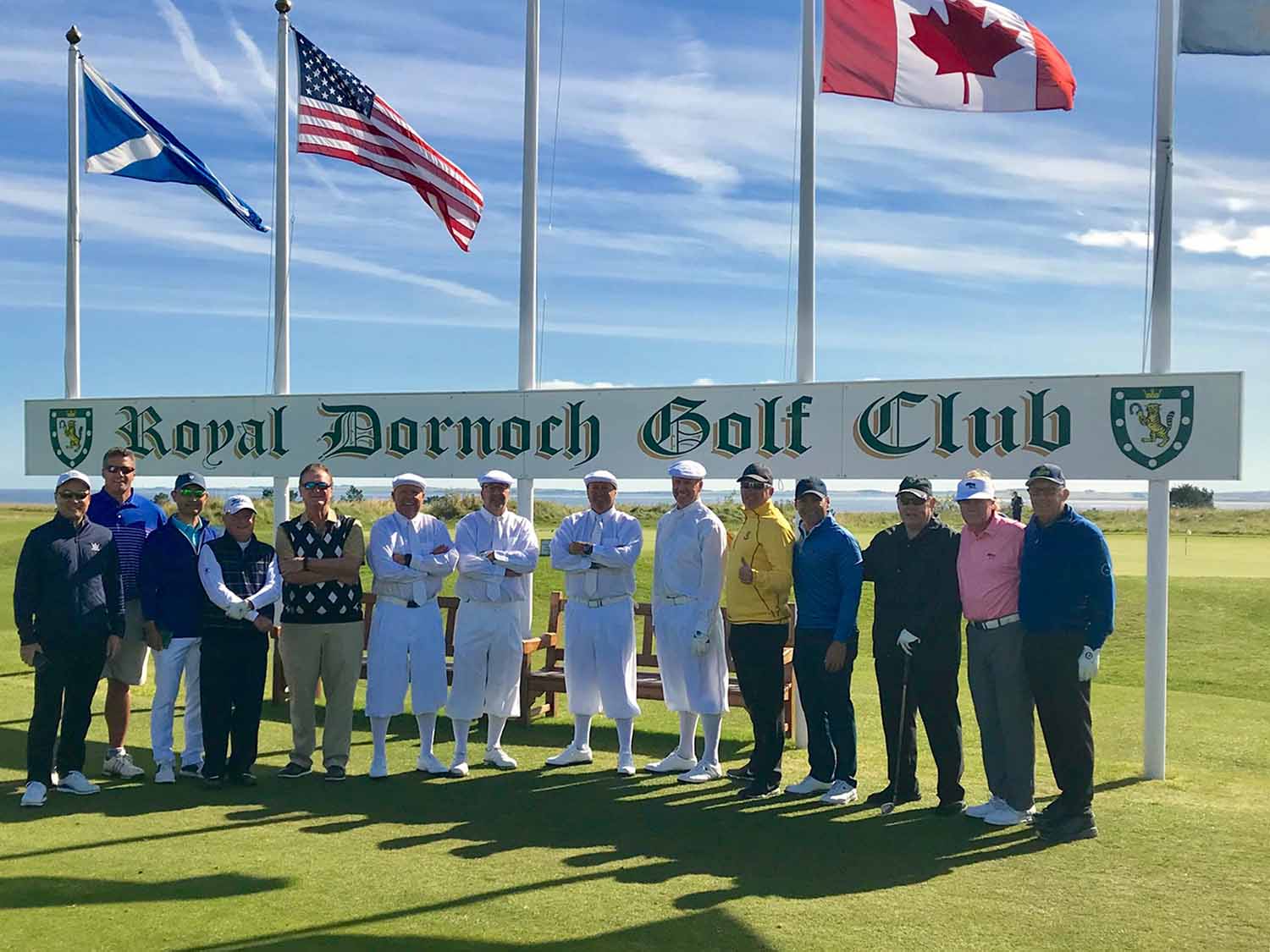 Golfers on a trip to Royal Dornoch Scotland