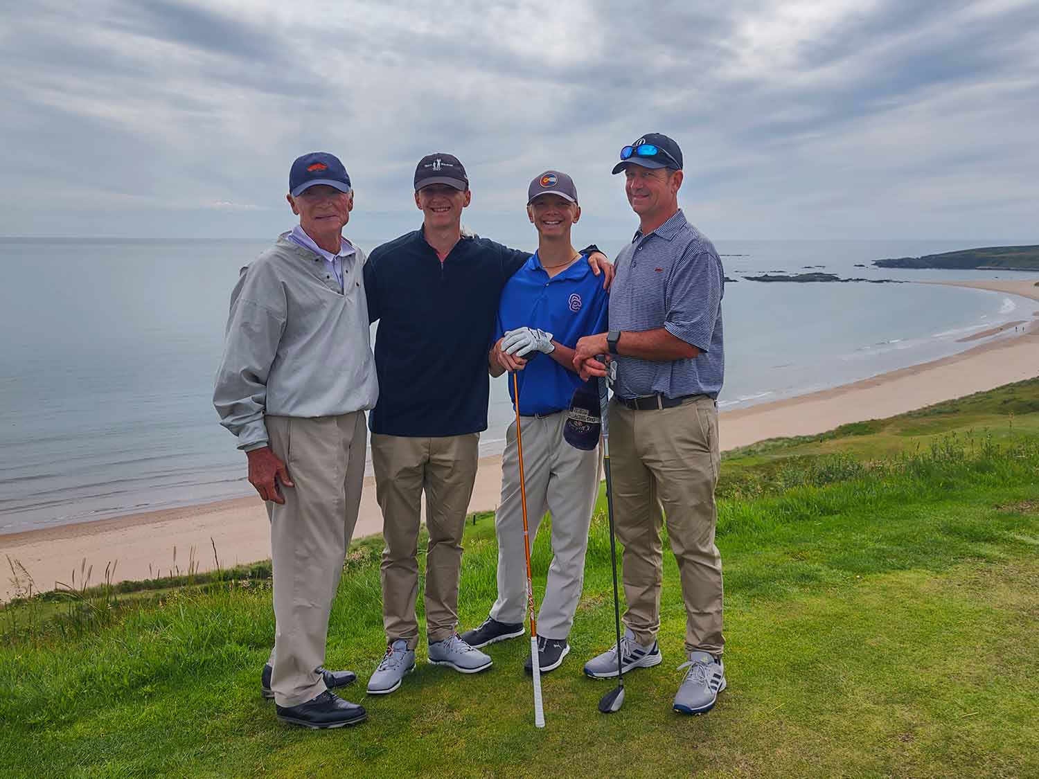 Golfers at Cruden Bay Scotland