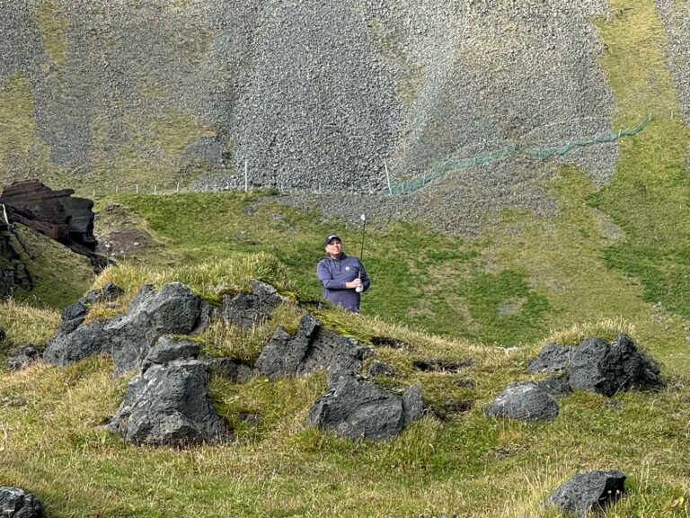 Mike Walters playing golf in Iceland